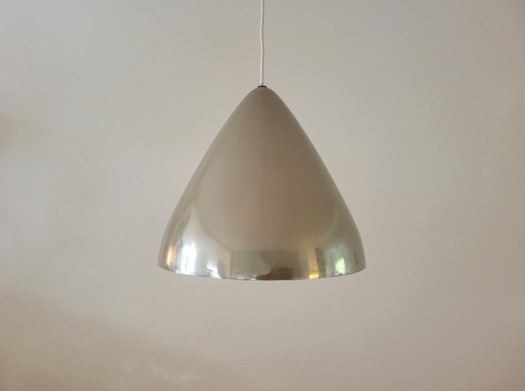 Vintage conische hanglamp van Lisa Johannson Pape voor Orno, Gebruikt, Ophalen of Verzenden, Nvt, Metaal