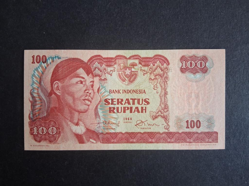 100 rupiah Indonesië unc 1968, Ophalen of Verzenden, Zuidoost-Azië, Los biljet
