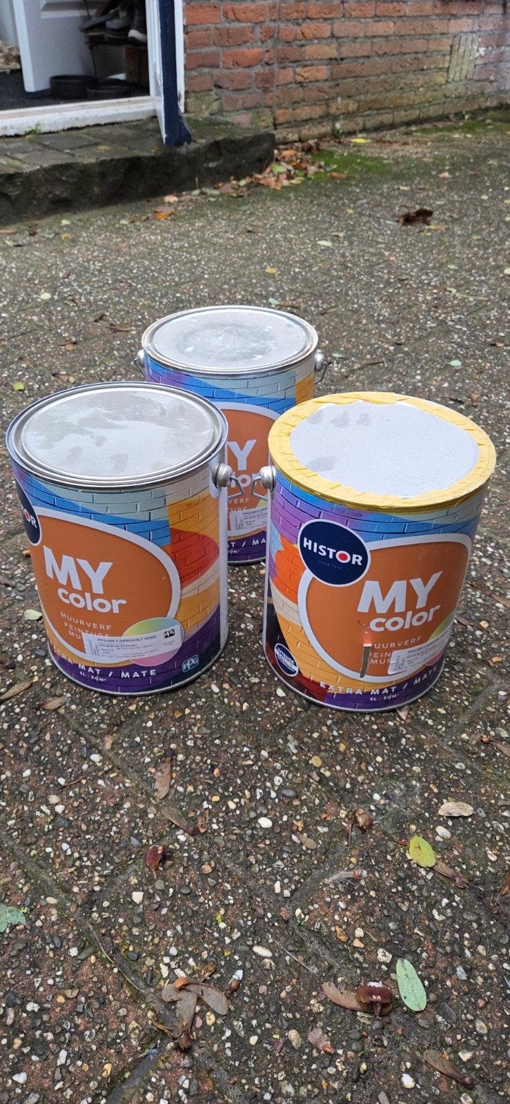 Histor MY Color Muurverf 'Seriously Sand' - 2x5L + rest, Doe-het-zelf en Verbouw, Ophalen, Overige kleuren, 10 tot 15 liter, Verf