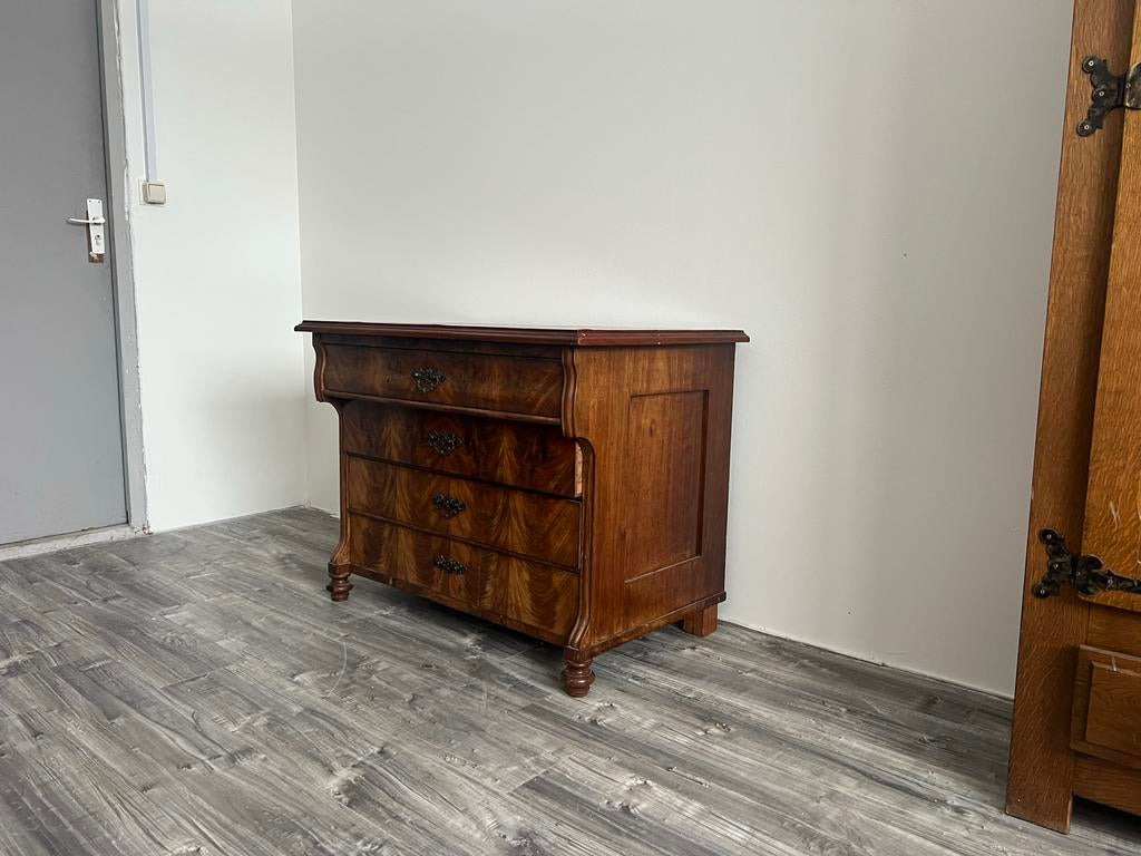 Klassieke Ladekast met Gebogen Laden 100x65x75 cm, Huis en Inrichting, Kasten | Ladekasten, Ophalen, Gebruikt, 50 tot 100 cm, 3 of 4 laden