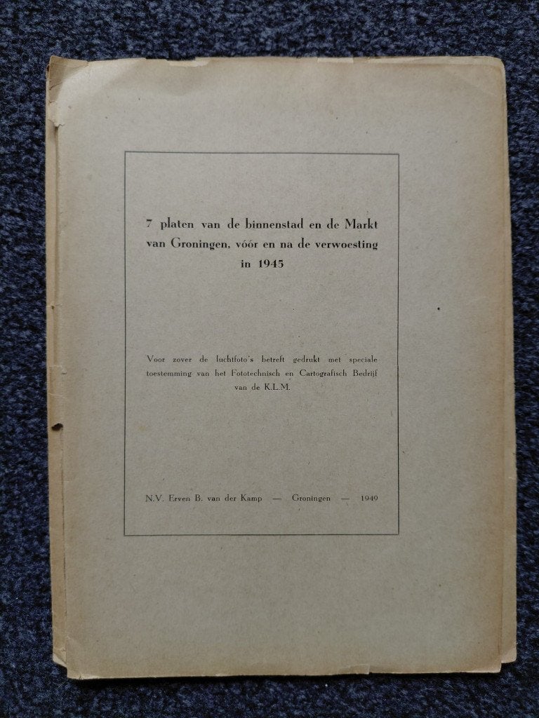 7 prenten bevrijding stad Groningen, 1945, oorlog, KLM, foto, Ophalen of Verzenden, Overige soorten, Nederland, Boek of Tijdschrift