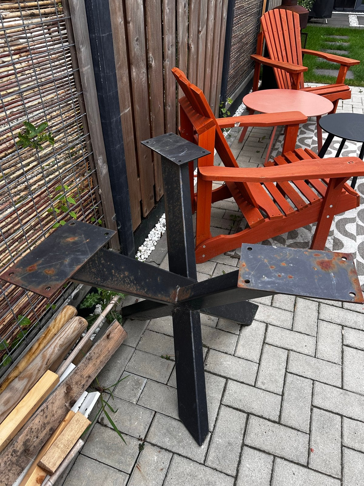 Industriële stalen tafelpoot voor ronde tafel, Ophalen, Tafelpoot, Gebruikt, Rond