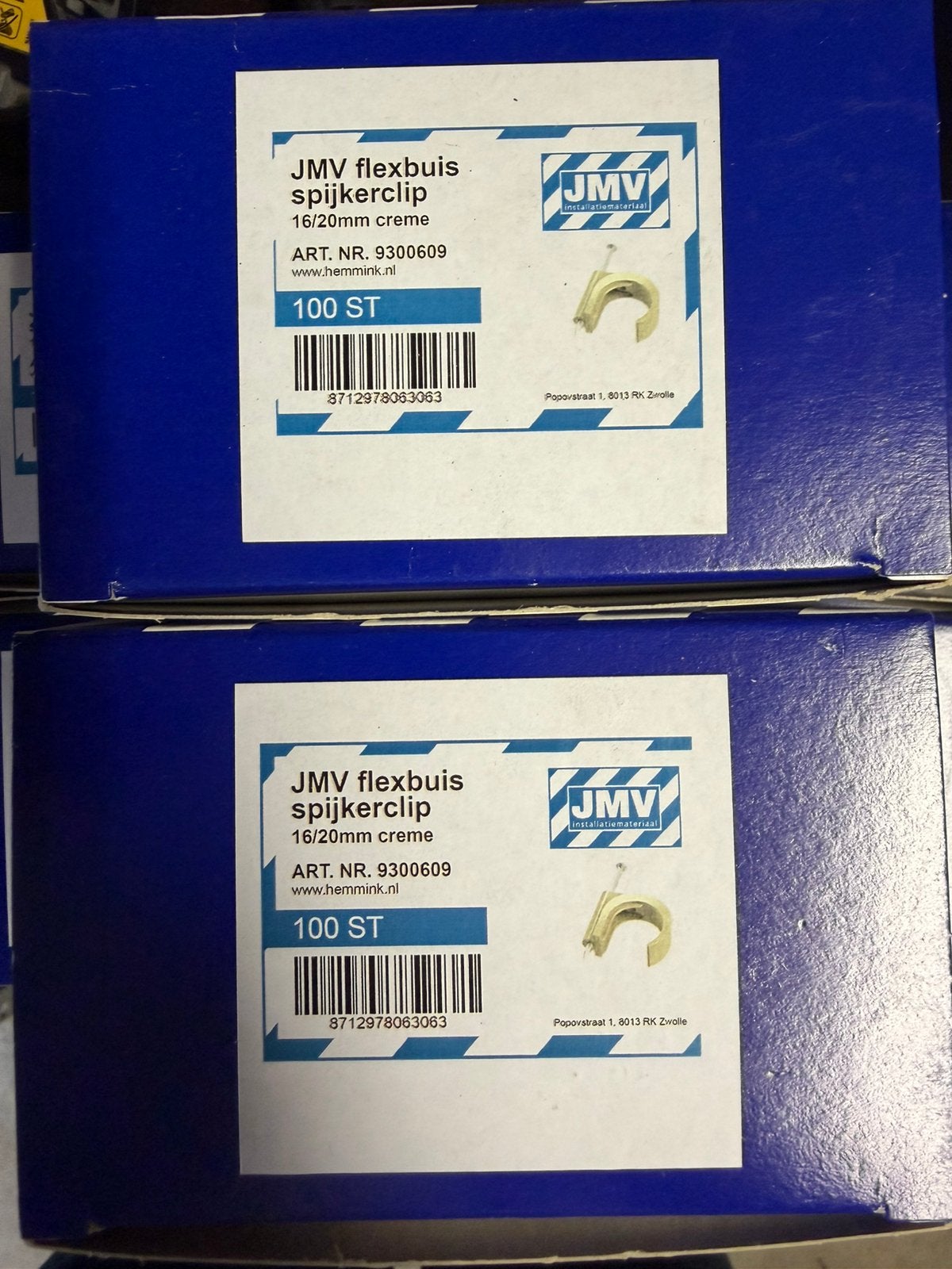 JMV Flexbuis Spijkerclips 16/20 mm Crème – Nieuw – 100 stuks, Ophalen of Verzenden, Zo goed als nieuw, Overige typen