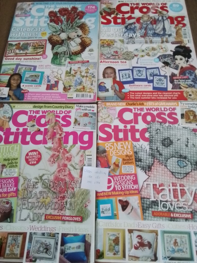 4 cross stitching nr, 150, 151, 152 en 154, Ophalen of Verzenden, Zo goed als nieuw, Handborduren, Patroon