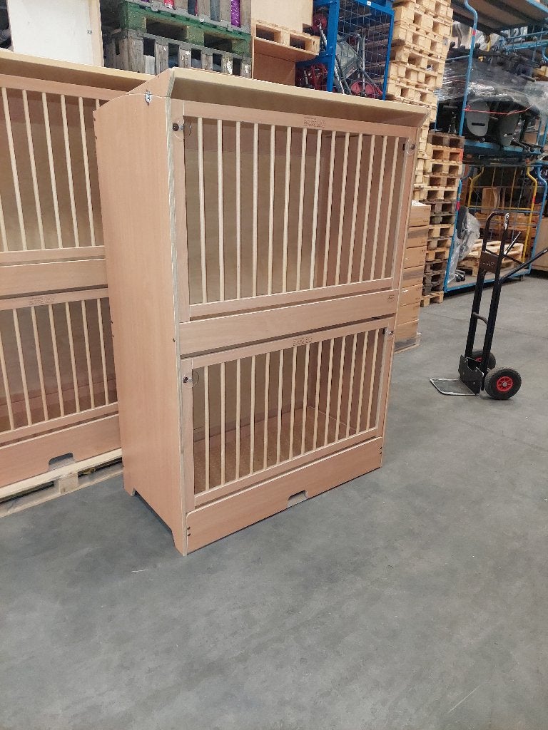 2x De Esdoorn duoslaper / stapelledikant, Ophalen of Verzenden, Zo goed als nieuw, Hoogslaper of Stapelbed, Minder dan 140 cm