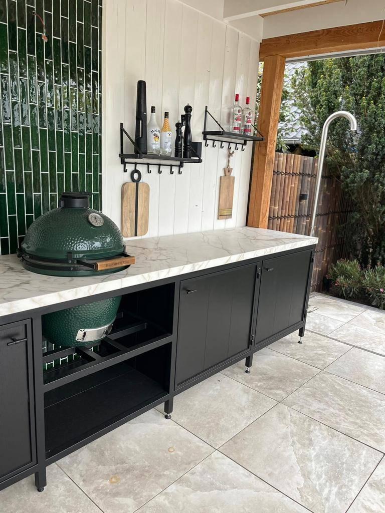 Stalen buitenkeuken op maat, Tuin en Terras, Buitenkeukens, Ophalen of Verzenden, Nieuw, Houtskool, Vrijstaand