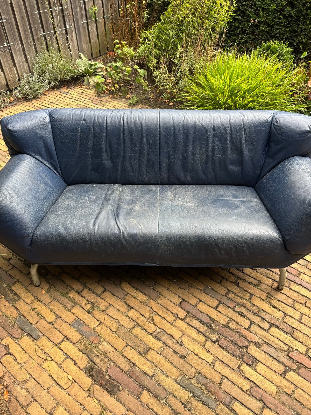 Bank merk Label, Gerard van de Berg, Ophalen, Gebruikt, Tweepersoons, Rechte bank