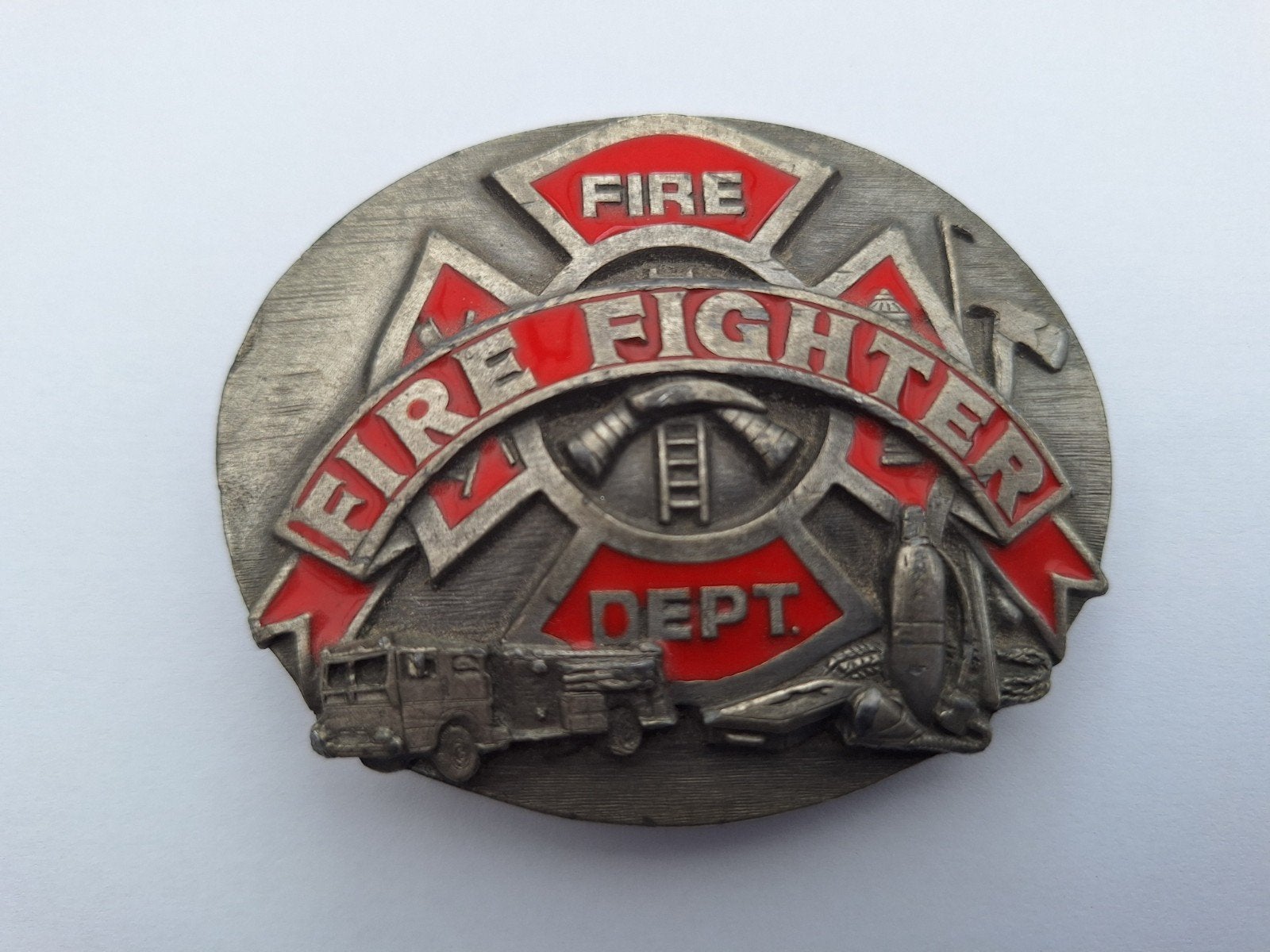 Fire Fighter Dept America Brandweer 1991 Buckle., Ophalen of Verzenden, Zo goed als nieuw, Overige kleuren, Minder dan 95 cm