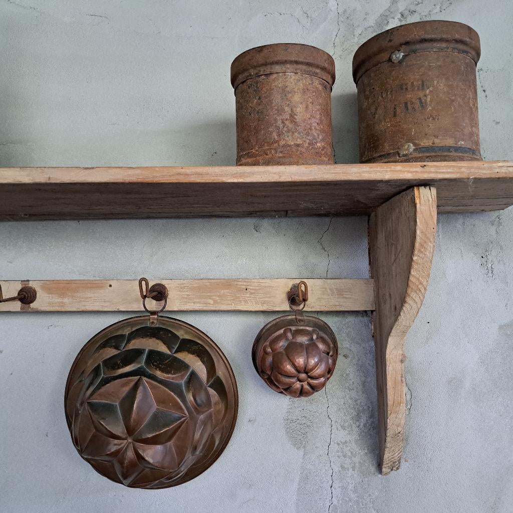Brocante oude koperen bakvorm bakvormpje puddingvorm *Etage3, Gebruikt, ., Ophalen of Verzenden, .