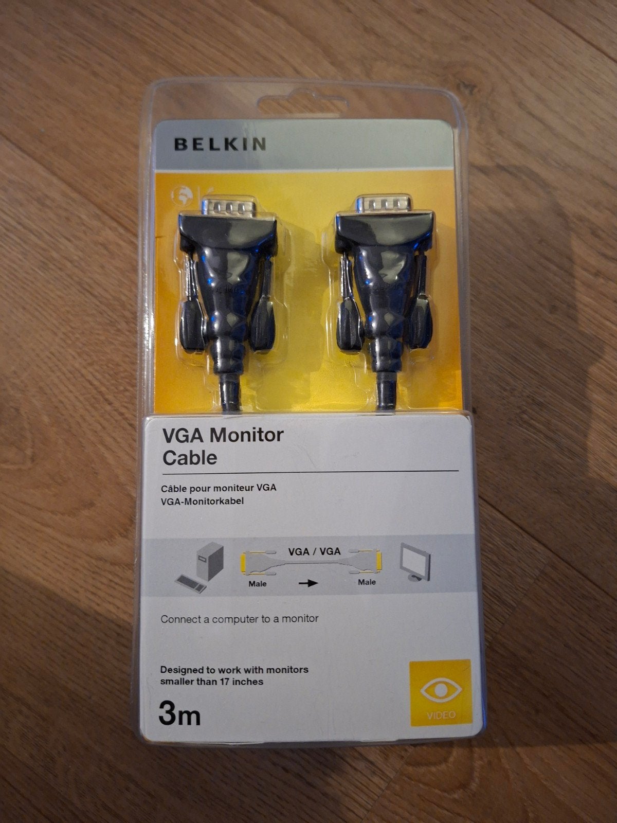 Belkin VGA Monitor Kabel - 3 meter, Ophalen of Verzenden, Nieuw, 2 tot 5 meter, Overige kabels
