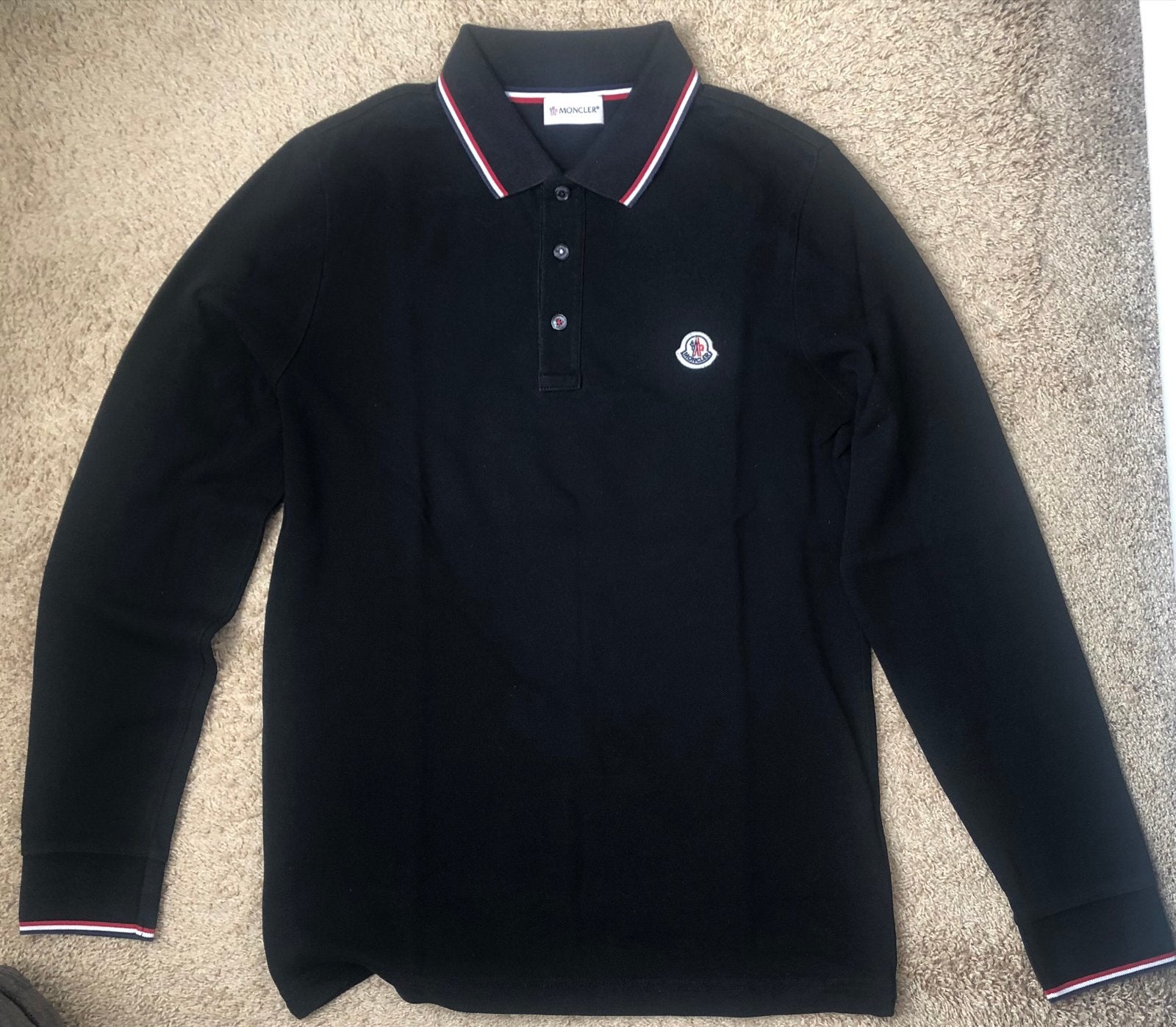 Moncler Polo  - Zwart Maat S, Ophalen of Verzenden, Zo goed als nieuw, Maat 46 (S) of kleiner, Zwart