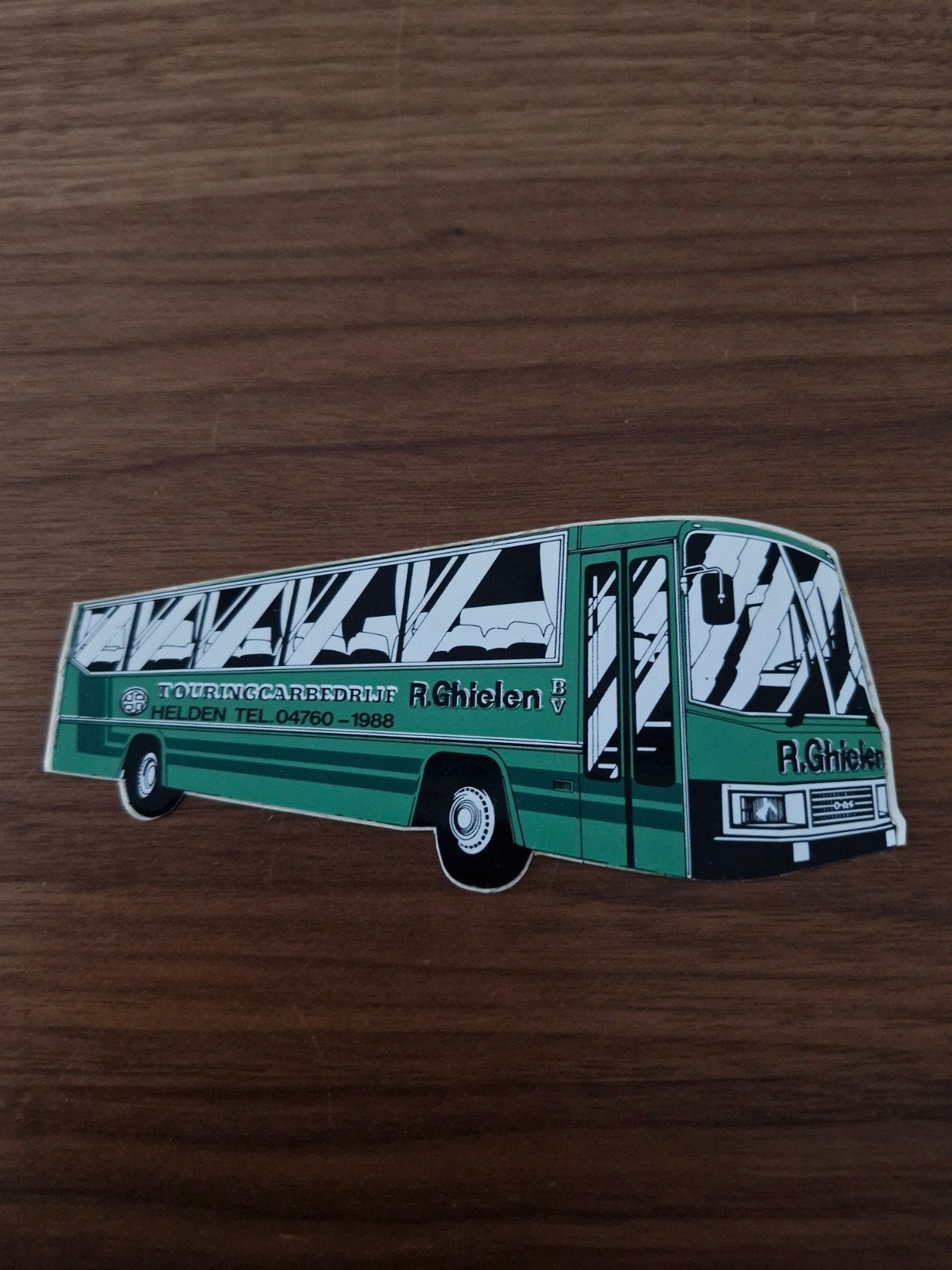 654 Sticker Touringcarbedrijf R. Ghielen - 16 x 8 cm, Ophalen of Verzenden, Nieuw