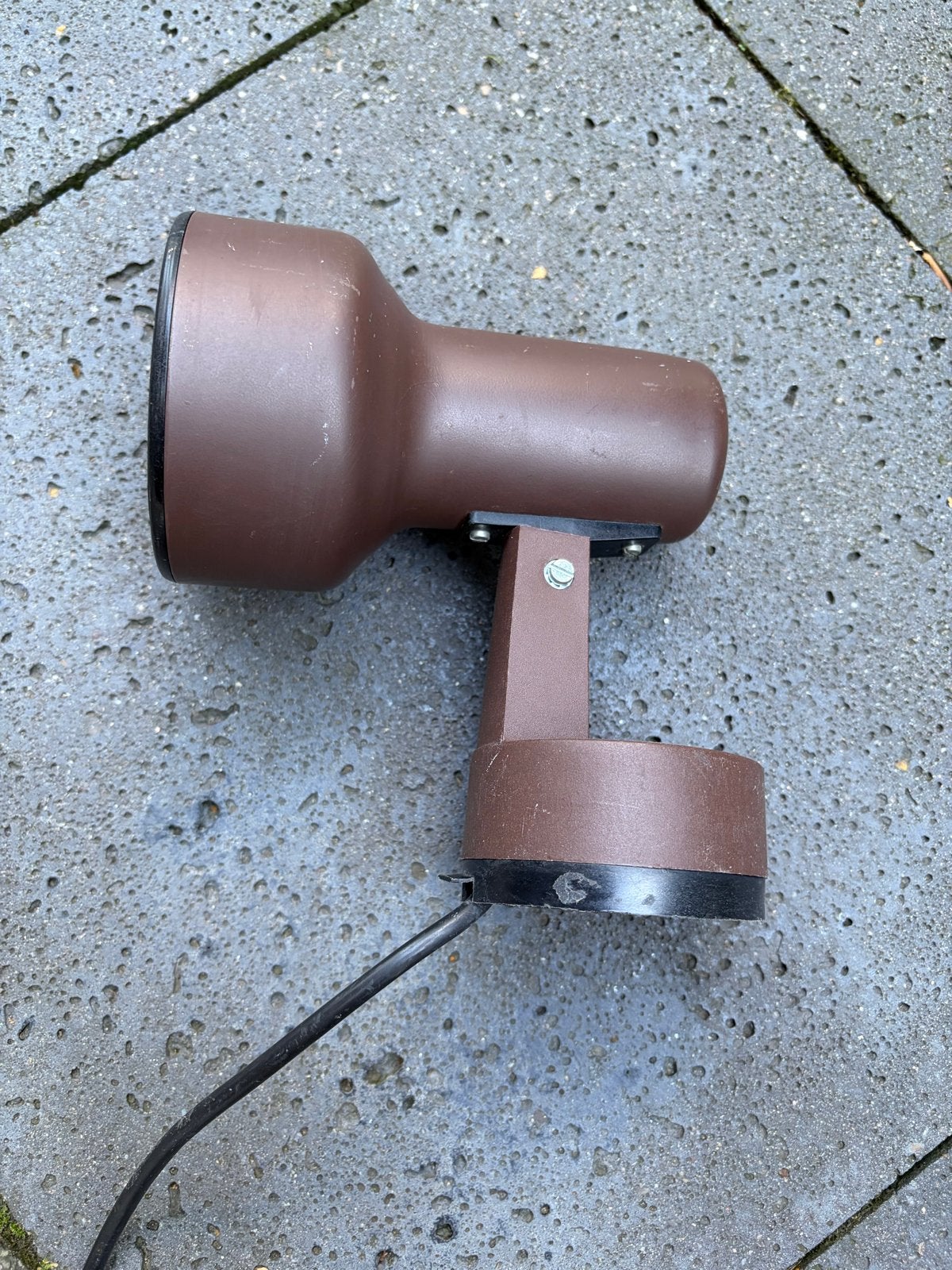 Vintage bruine spotlamp - verstelbaar - Vrieland Design, Bruin, Met schakelaar, Overige merken, Wandspot