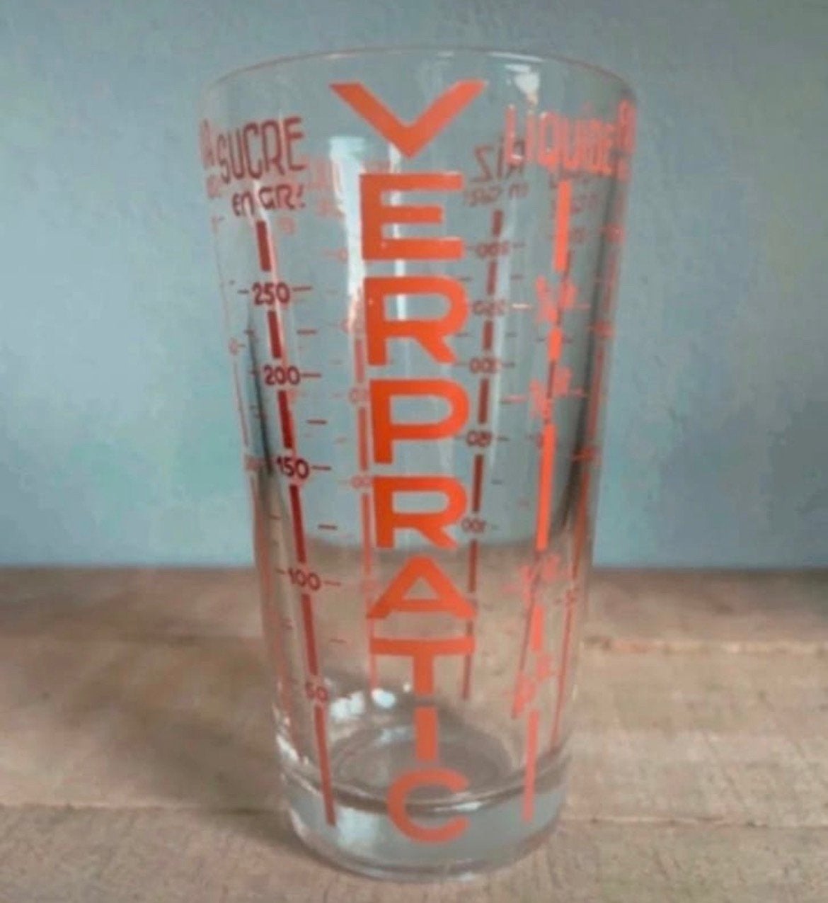 Frans maatbeker glas verpratic, Ophalen of Verzenden