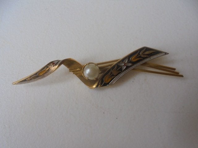 Vintage Toledo damas broche, Overige materialen, 4 tot 7 cm, Ophalen of Verzenden, Zo goed als nieuw