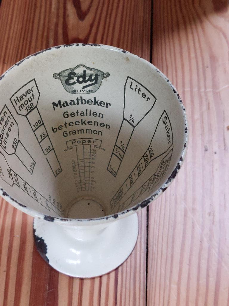 maatbeker Edy vintage vooroorlogs kleur creme/beige, Ophalen of Verzenden