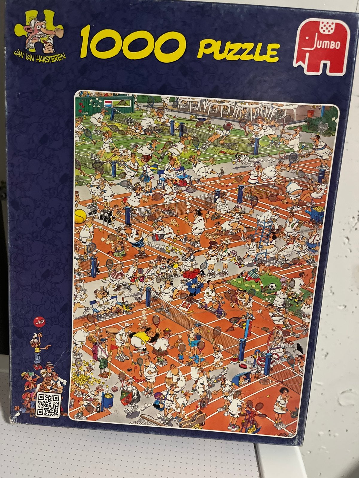 Jan van Haasteren 1000 stukjes tennis puzzel Jumbo, Ophalen, 500 t/m 1500 stukjes, Gebruikt, Legpuzzel