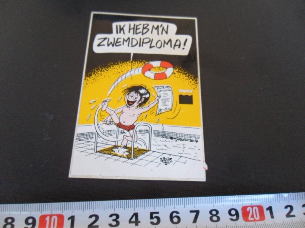 stickers Strip Rob Gorter Ik heb m'n zwemdiploma, Ophalen of Verzenden, Zo goed als nieuw