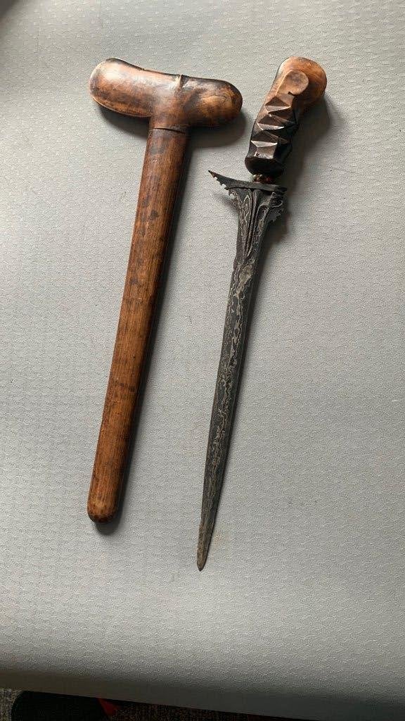 Antieke Balinese  Kris /Keris, Antiek en Kunst, 53 cm, Handgemaakt, Indonesië, Bruin