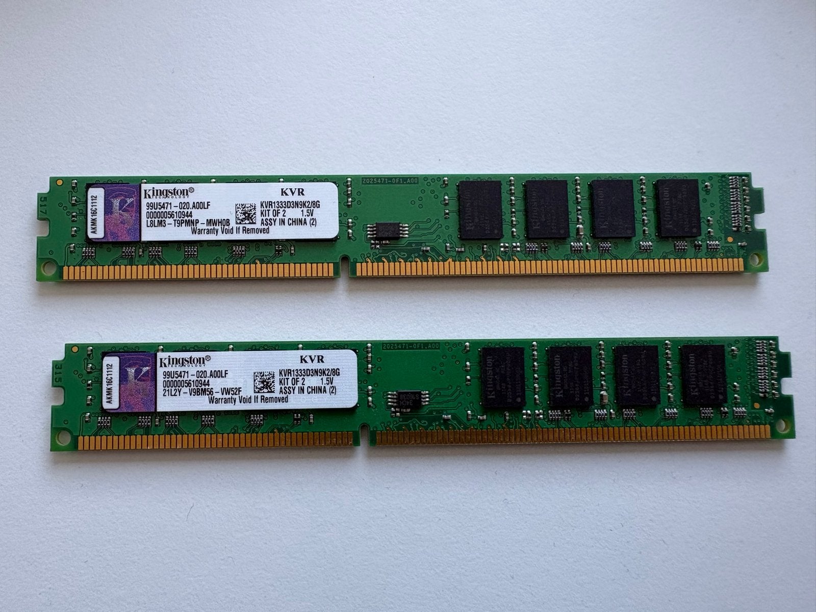 Kingston KVR1333D3N9K2/8G DDR3 RAM Geheugen (2x4GB), Computers en Software, RAM geheugen, Gebruikt, 8 GB, DDR3, Ophalen of Verzenden
