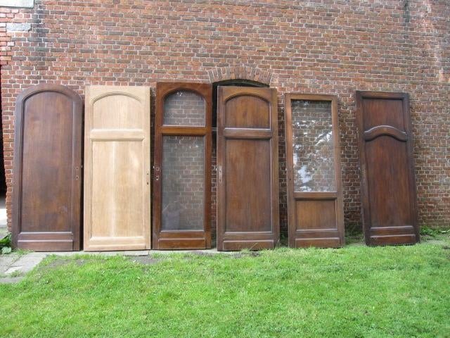 6 eiken deuren uit klooster, met en zonder glas, ook rond, Ophalen