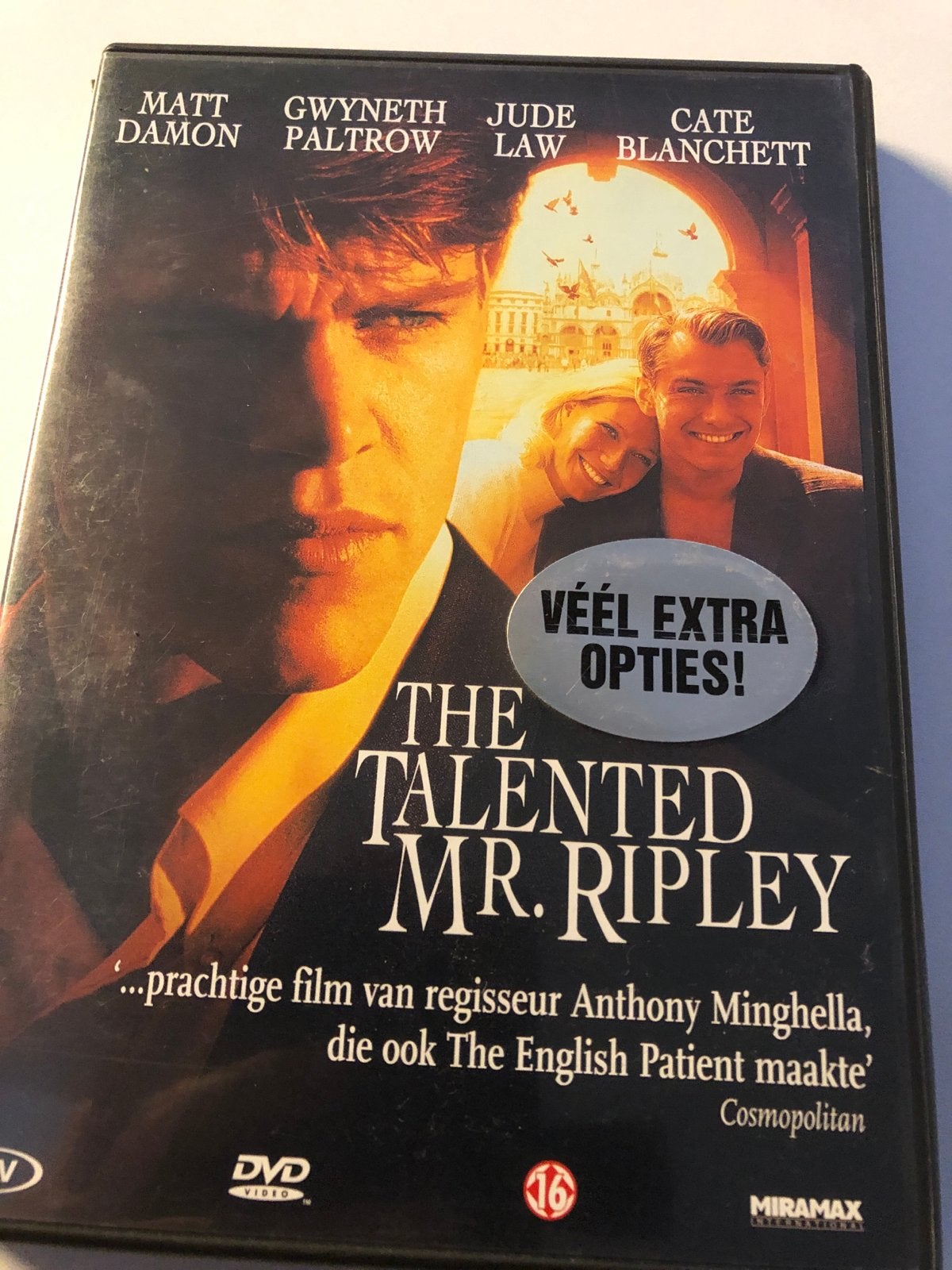The Talented Mr. Ripley DVD - Thriller met Matt Damon, Psychologische thriller, Vanaf 16 jaar, Nederlands, Ophalen of Verzenden