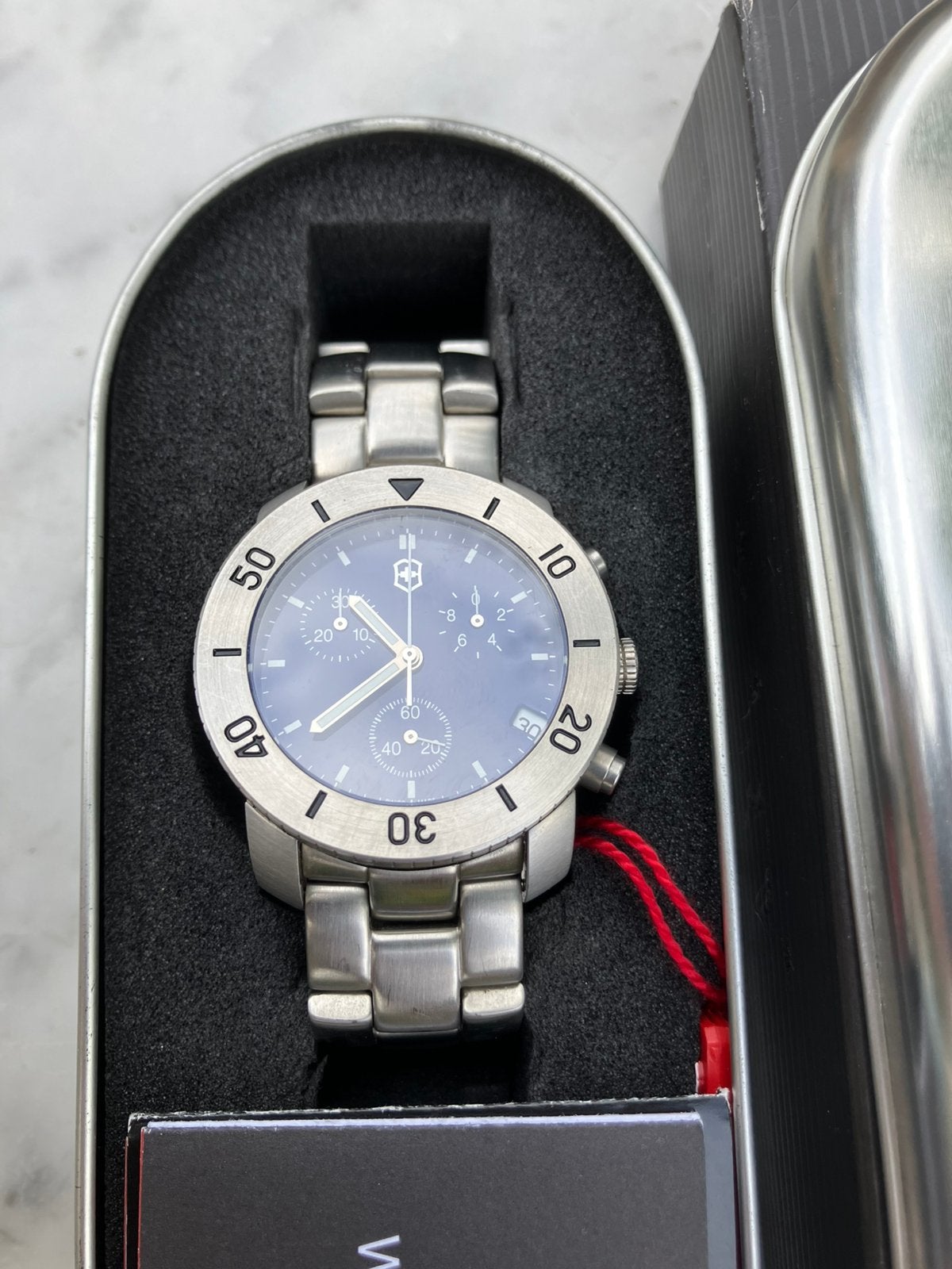 Victorinox Swiss Army V7-12 Chrono, Ophalen of Verzenden, Zo goed als nieuw, Staal, Overige merken