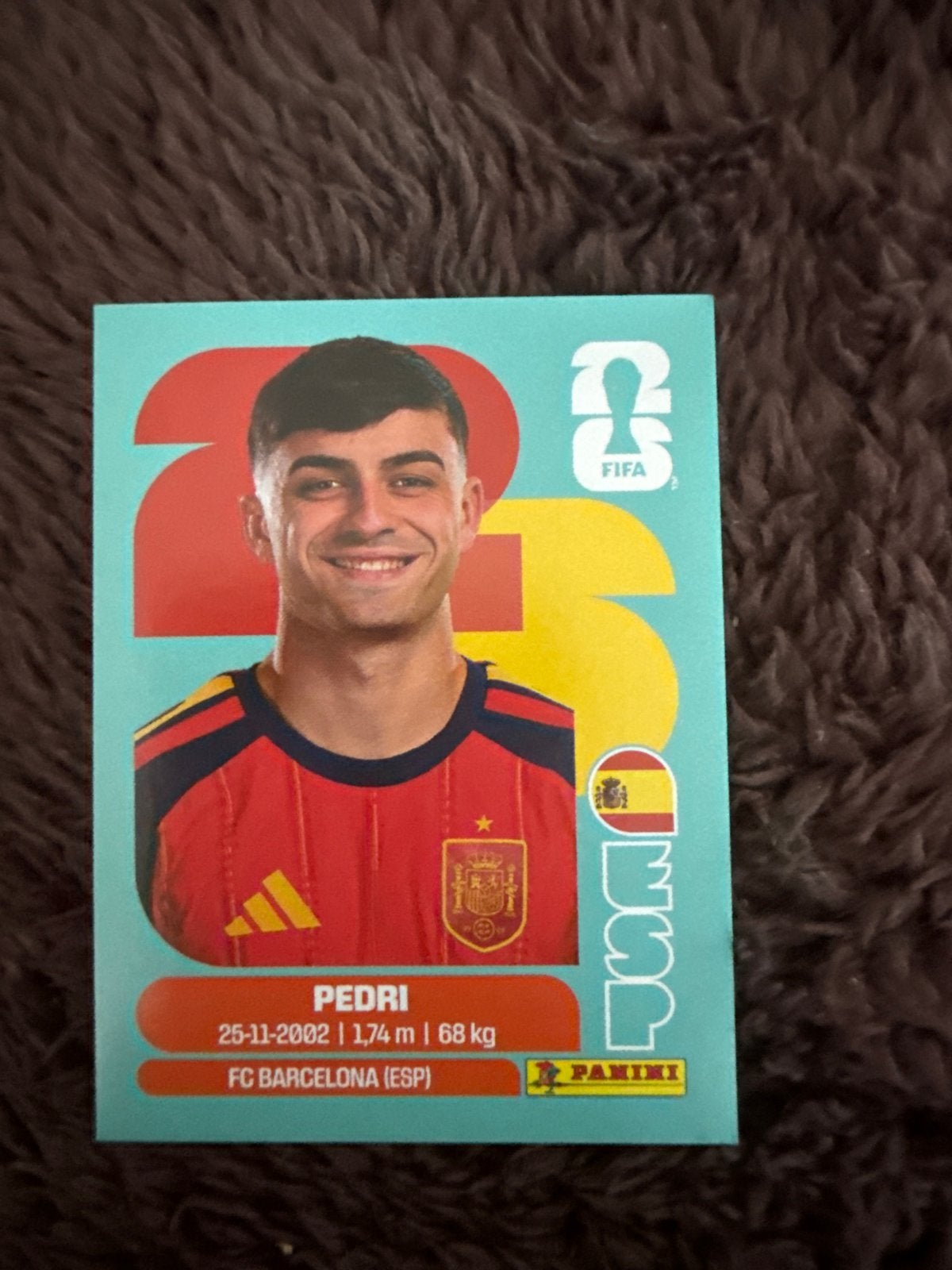 Panini FIFA World Cup 2022 Pedri Spelerskaart FC Barcelona, Ophalen of Verzenden, Nieuw, Buitenlandse clubs, Spelerskaart