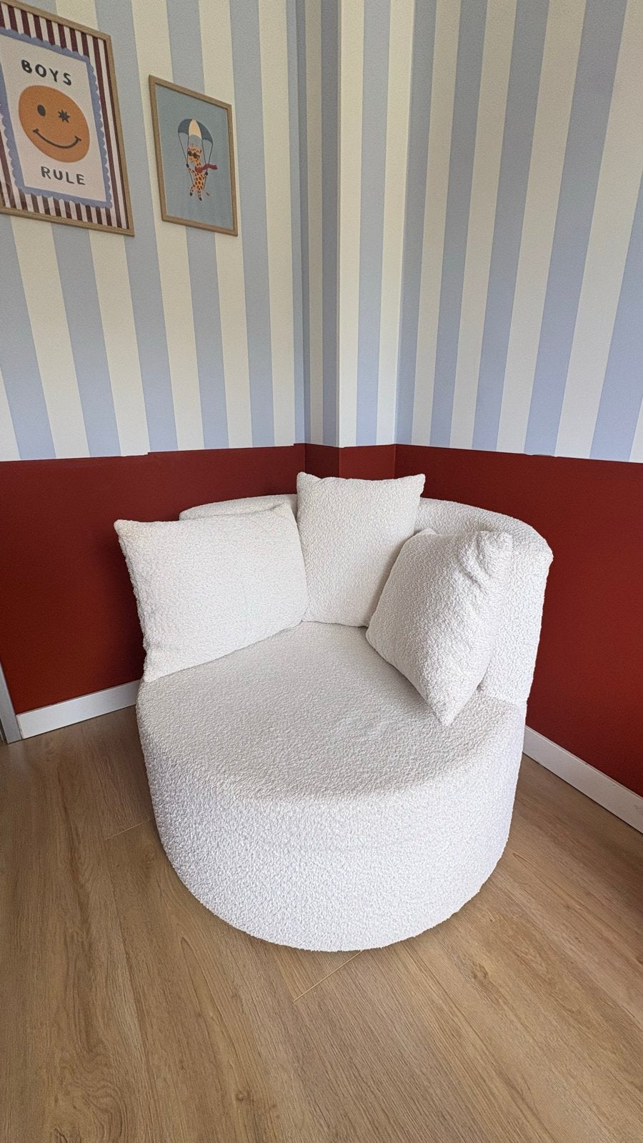 Teddy Fauteuil/ Loveseat - Crème, Huis en Inrichting, Fauteuils, Ophalen, Zo goed als nieuw, Stof, 75 tot 100 cm