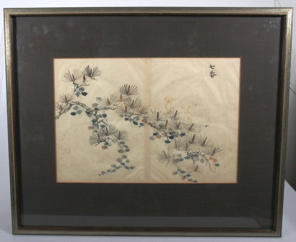 China houtsnede ca. 1800, Ophalen, Schilderij, Beige, Papier/karton