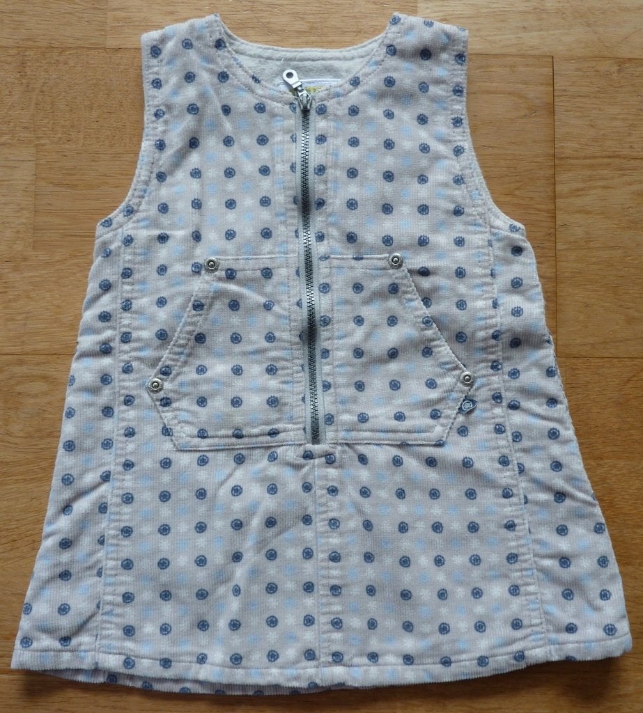 Jurkje wit-blauw, Kinderen en Baby's, Babykleding | Maat 80, Ophalen of Verzenden, Zo goed als nieuw, Meisje, Jurkje of Rokje