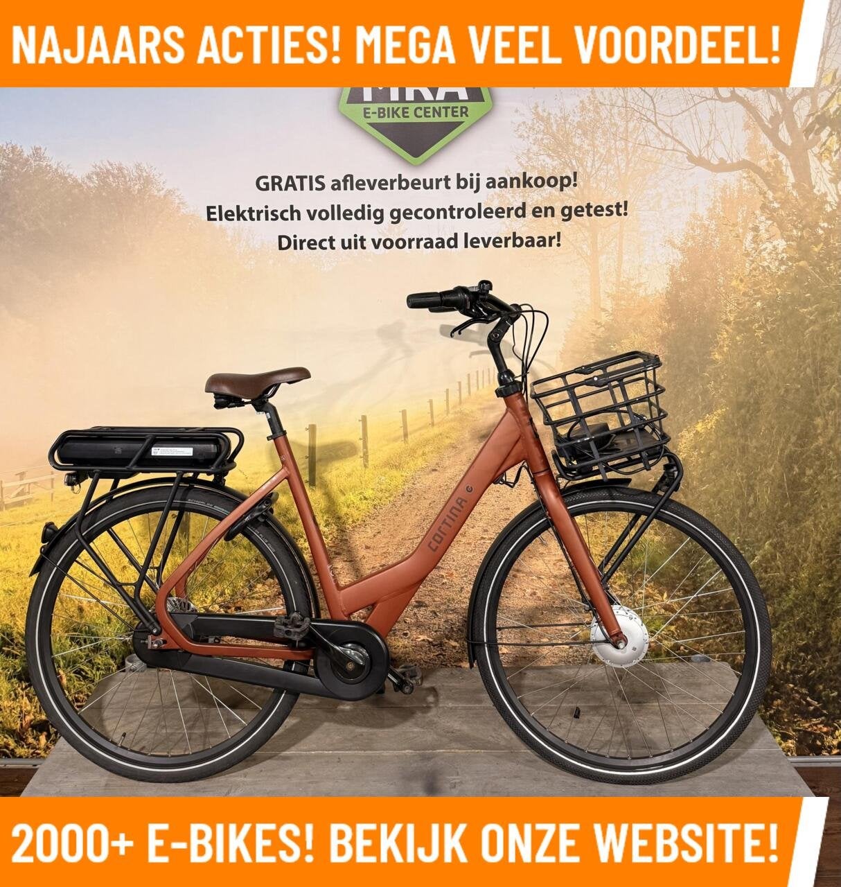 Cortina Common Elektrische fiets met voorwiel motor ebikes!, 55 tot 59 cm, 50 km per accu of meer, Cortina