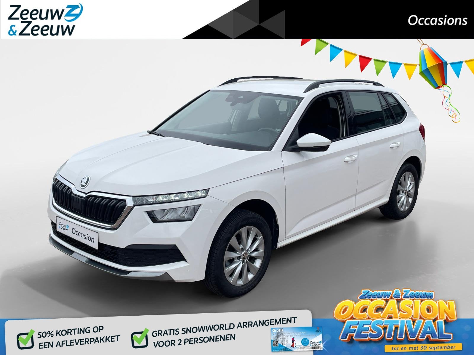 Skoda Kamiq 1.0 TSI Active *Navi via Carplay*Parkeersensoren, Auto's, Voorwielaandrijving, Stof, Gebruikt, 95 pk