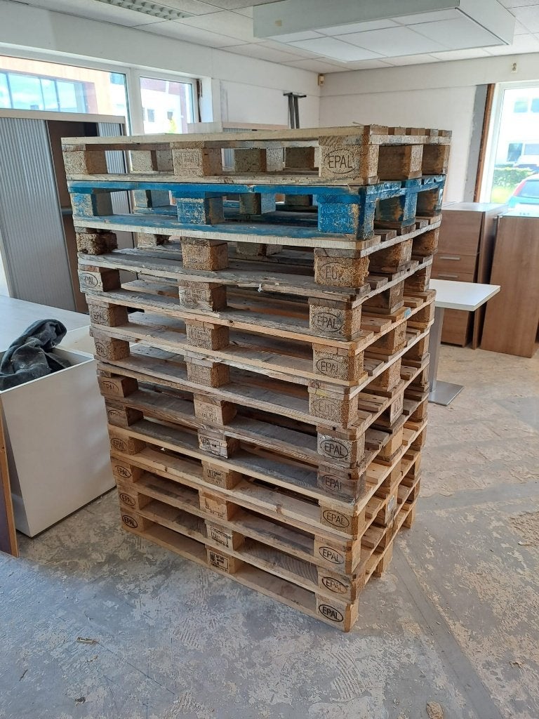 Europallets 12x, Doe-het-zelf en Verbouw, Kratten en Dozen, Ophalen, Gebruikt, 100 cm of meer, 60 cm of meer