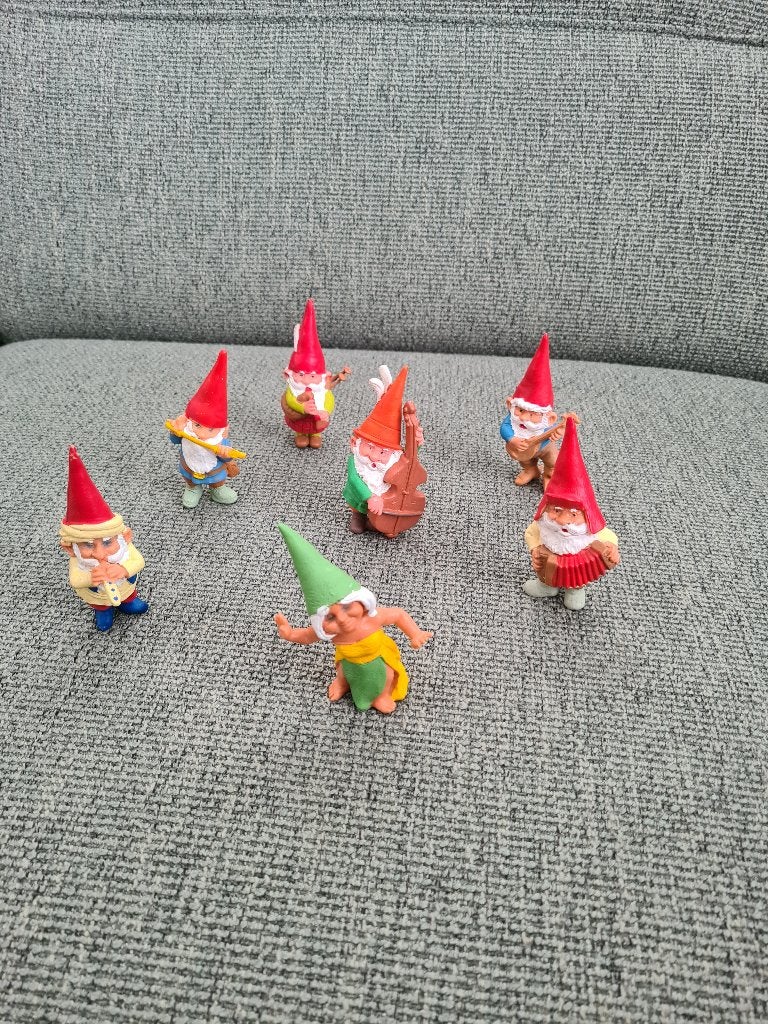 David de kabouter 7 poppetjes muzikanten muziek music, Verzamelen, Poppetjes en Figuurtjes, Star toys Barcelona, Gebruikt, Ophalen of Verzenden