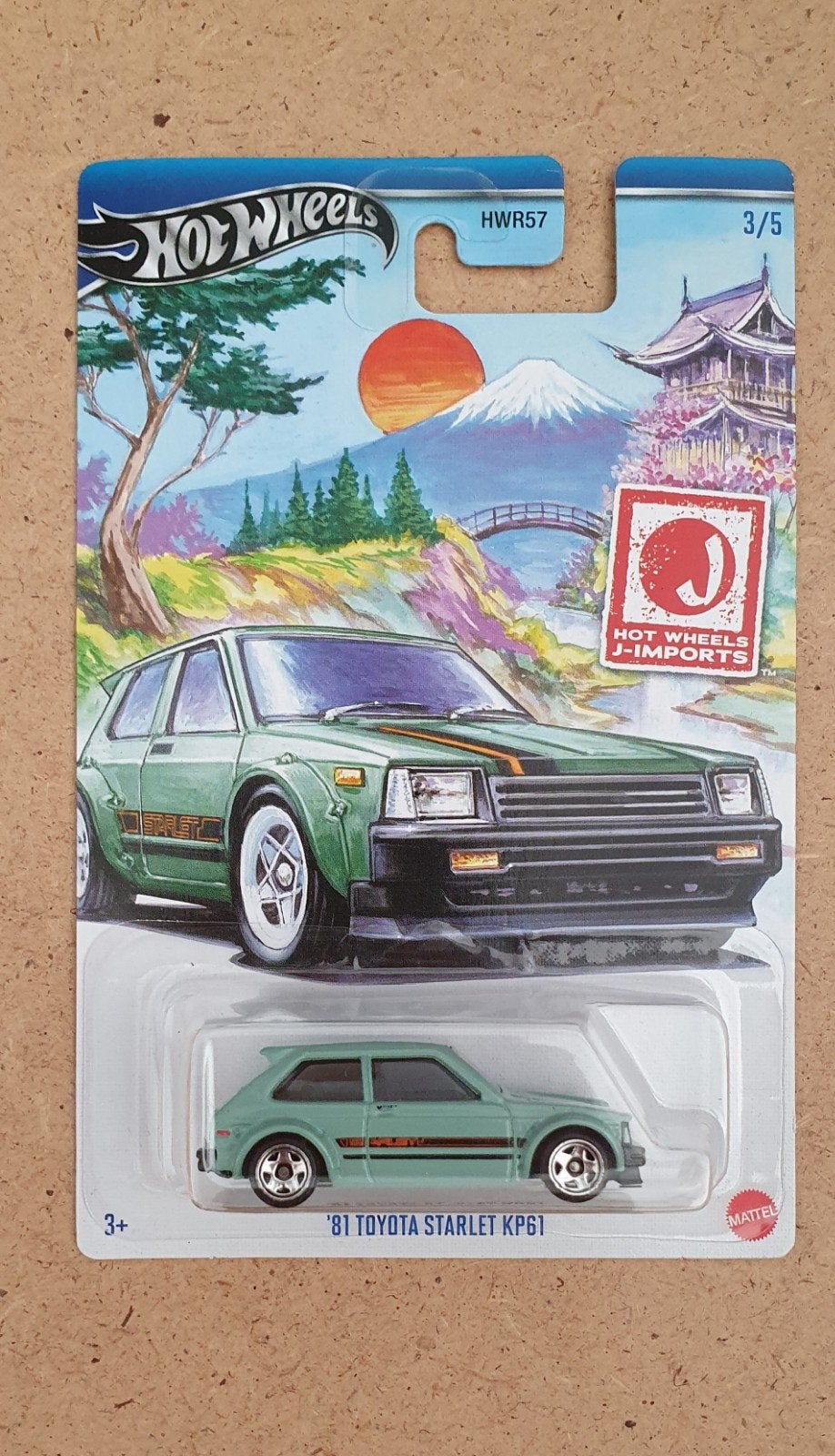 Hot Wheels '81 Toyota Starlet KP61 - J-Imports HWR57, Hobby en Vrije tijd, Ophalen of Verzenden, Nieuw, Auto
