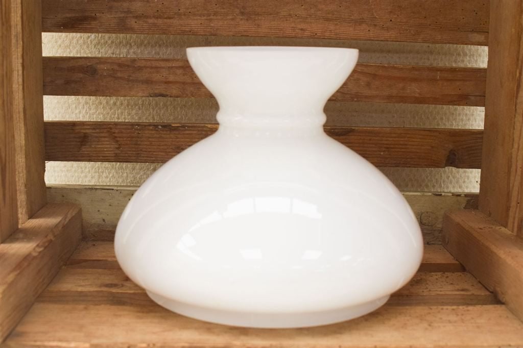 Opaline lampenkap 47705, Gebruikt, Wit, Rond, Ophalen of Verzenden