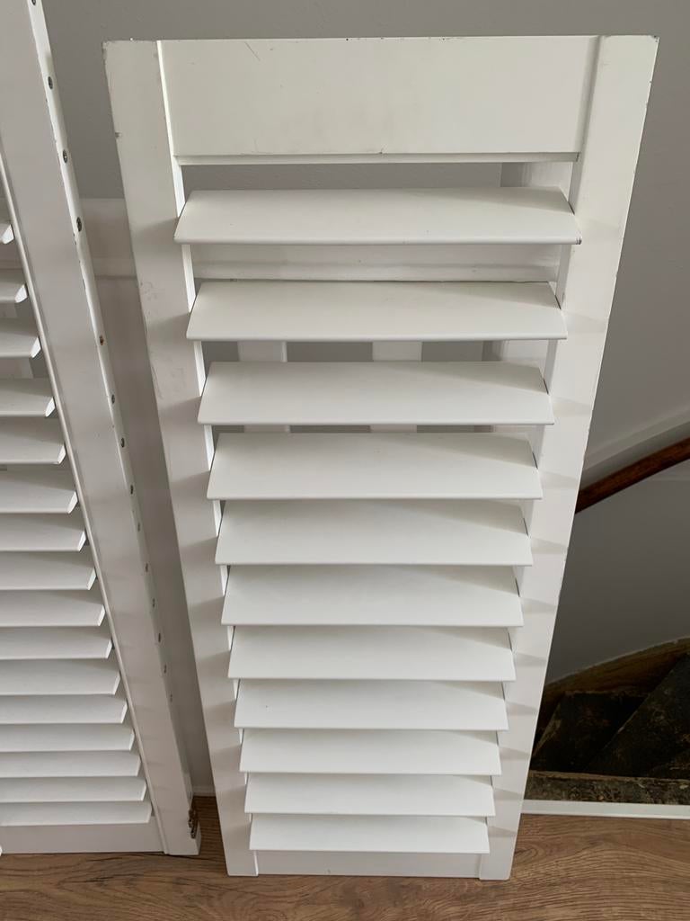 1 shutter deel wit, Huis en Inrichting, Stoffering | Gordijnen en Lamellen, Gebruikt, Minder dan 100 cm, Minder dan 50 cm, Wit