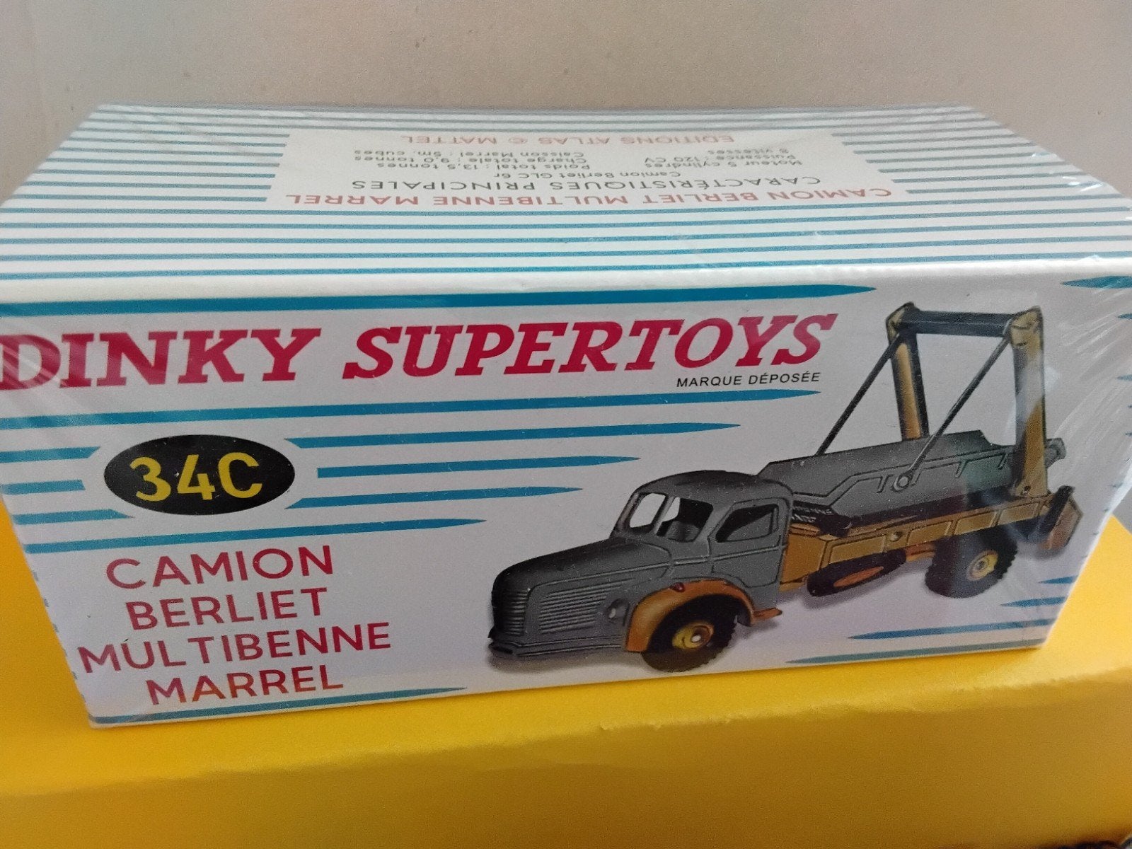 DINKY TOYS ATLAS CAMION BERLIET MULTIBENNE MARREL NO 34 C, Ophalen of Verzenden, Bus of Vrachtwagen, Overige merken
