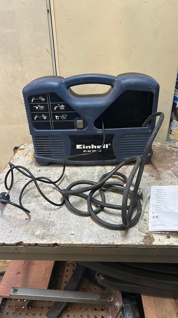 Einhell draagbare compressor BT-AC 180, Gebruikt, 6 tot 10 bar, Ophalen of Verzenden, Minder dan 200 liter/min