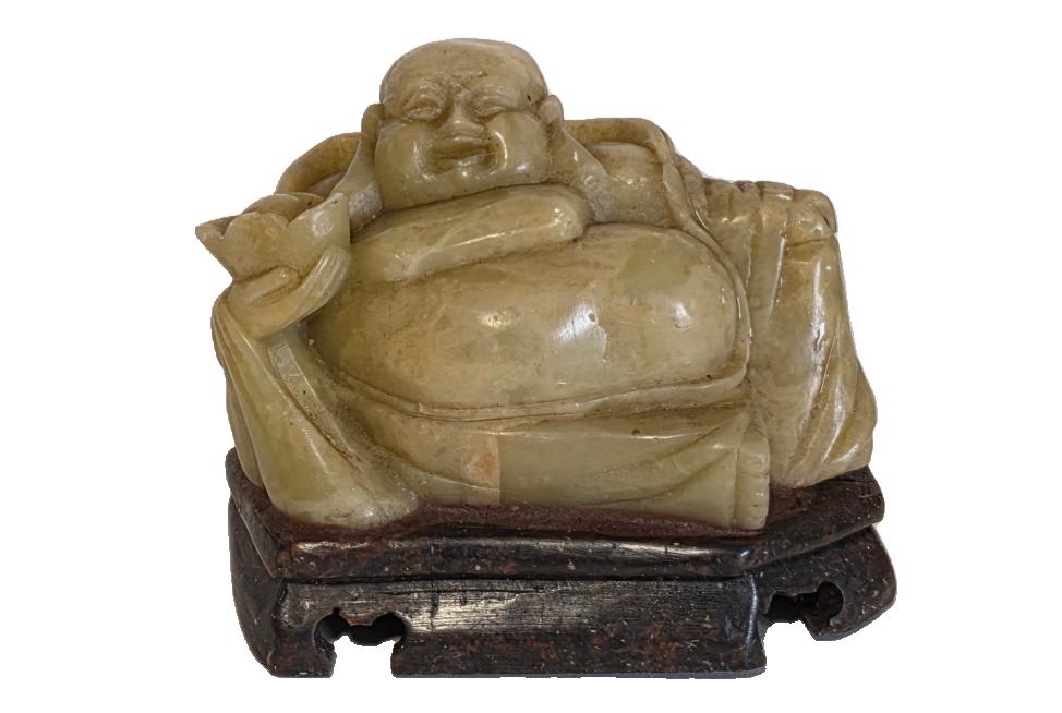 Geluks Boeddha in soapstone., Ophalen of Verzenden, Zo goed als nieuw