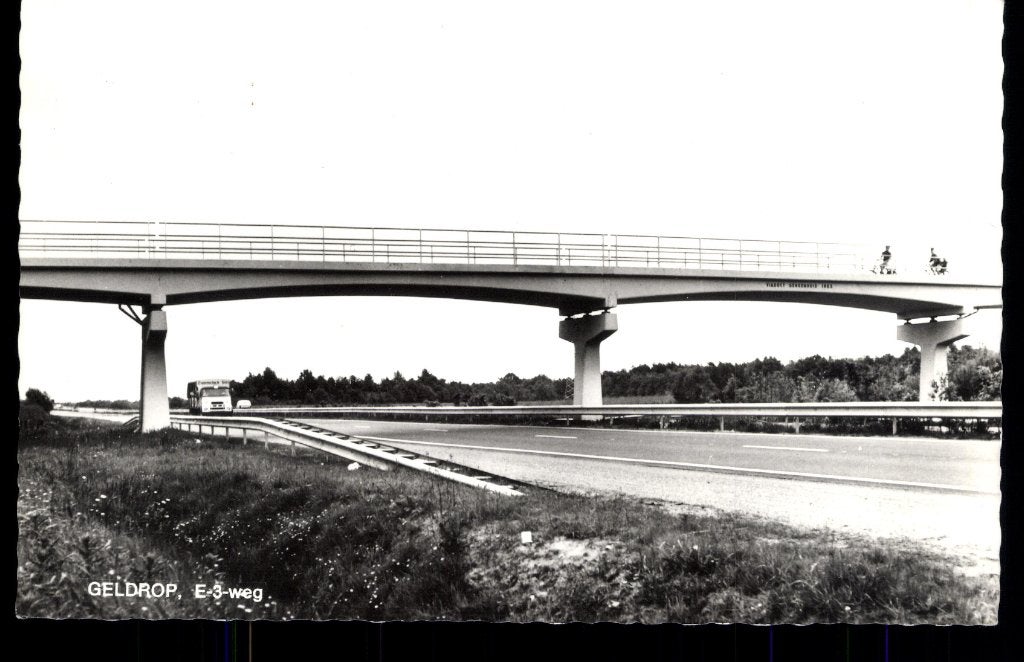 Geldrop (N.B.), Viaduct E-3-weg, met  DAF DAF Truck , 1969, Verzenden, 1960 tot 1980, Ongelopen, Noord-Brabant