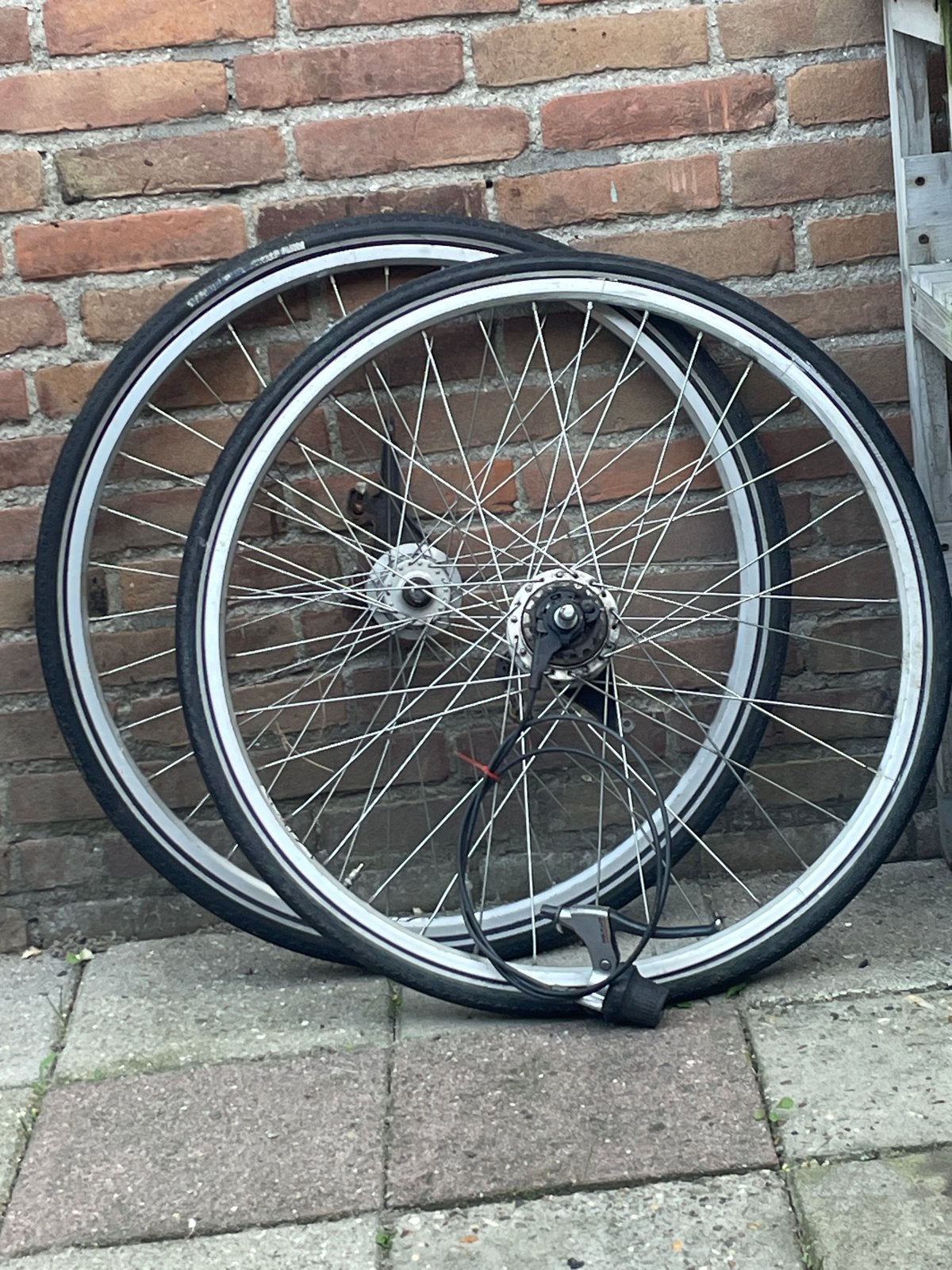 Wielset met 7 versnellingen en handrem, Fietsen en Brommers, Ophalen, Gebruikt, Stadsfiets, Wiel