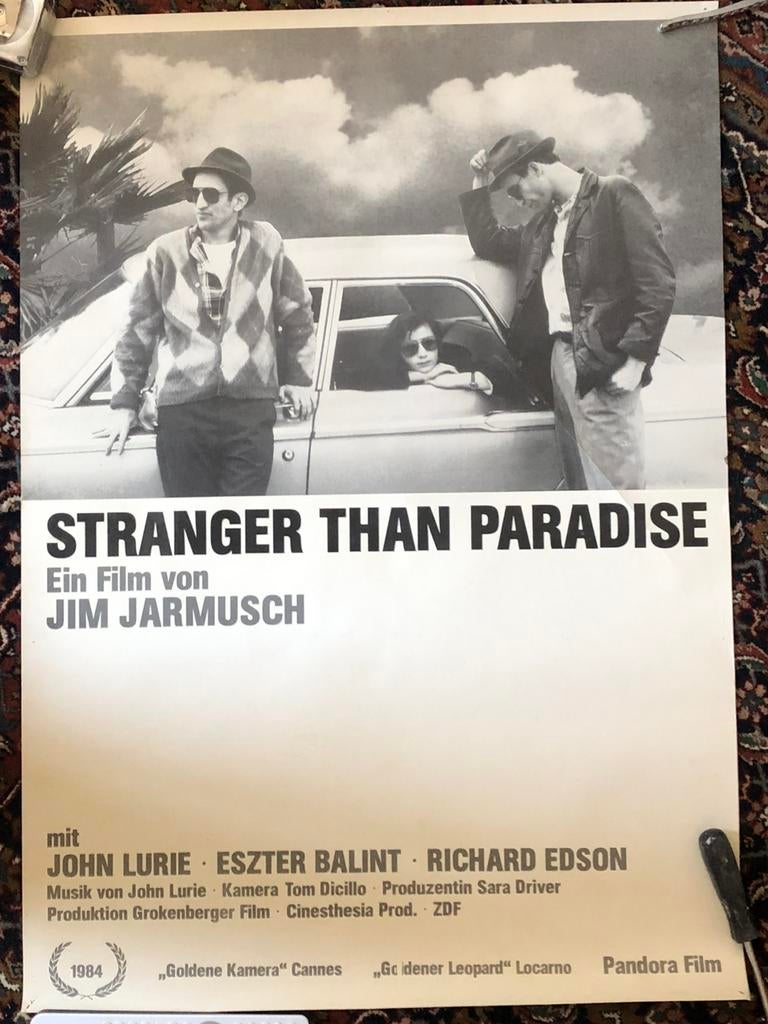 Filmposter  Jim Jarmusch 1984, Alle leeftijden, Ophalen of Verzenden, Zo goed als nieuw, Overige gebieden