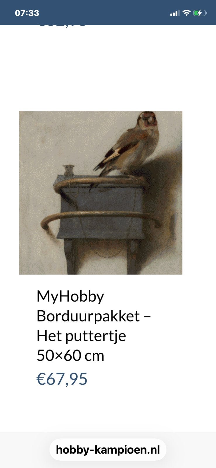 Gevraagd borduurpatroon van het puttertje vsn Fabritius, Ophalen of Verzenden, Zo goed als nieuw
