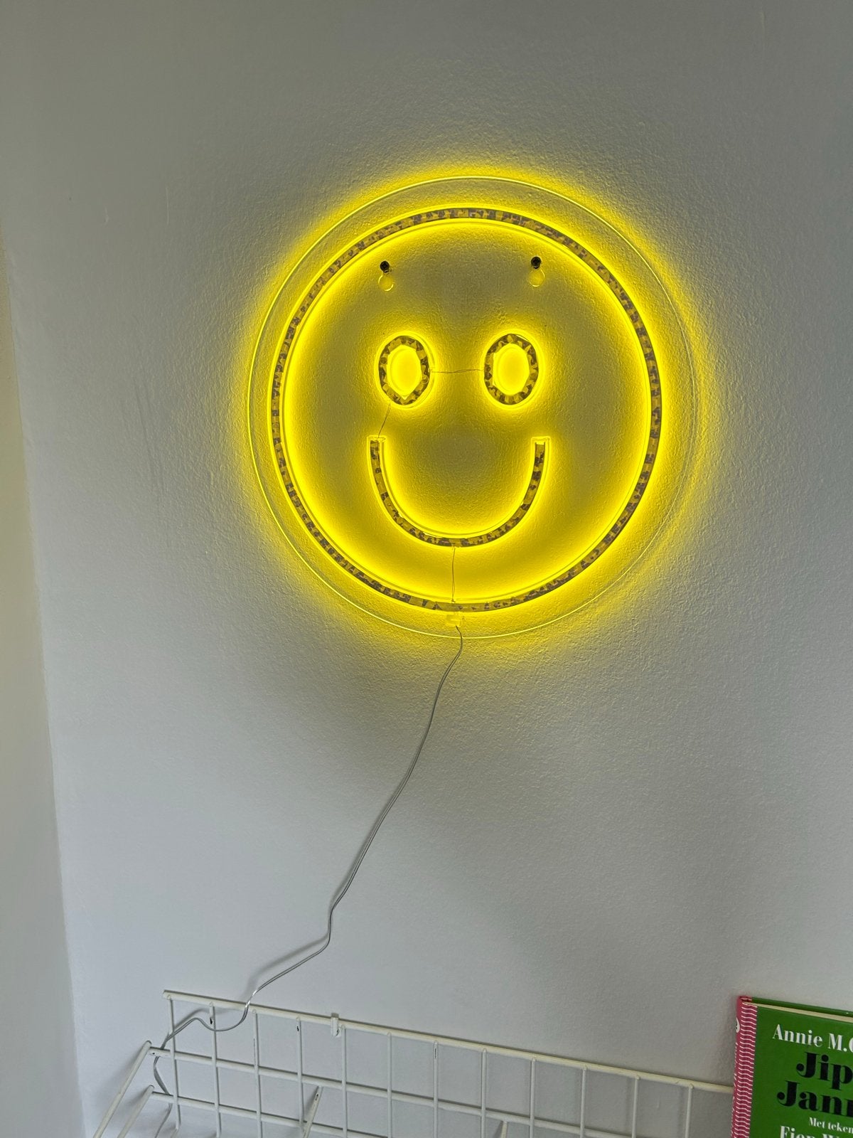 Gele Smiley Neon LED Lamp - Wanddecoratie, Ophalen, Kunststof, Geel, Zo goed als nieuw