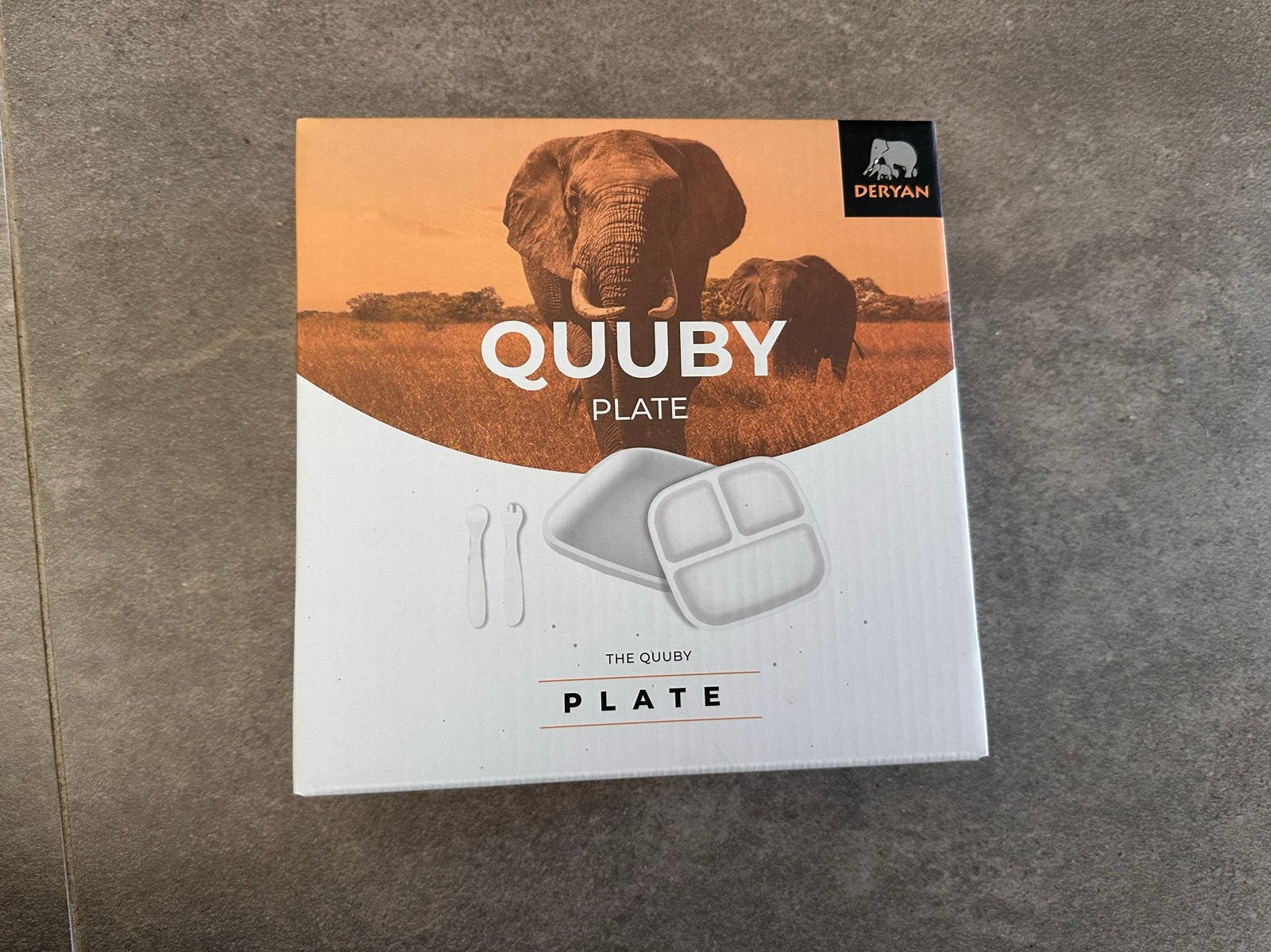 Quuby Plate Deryan - Kinderbord met bestek, Kunststof, Overige merken, Nieuw, Ophalen of Verzenden