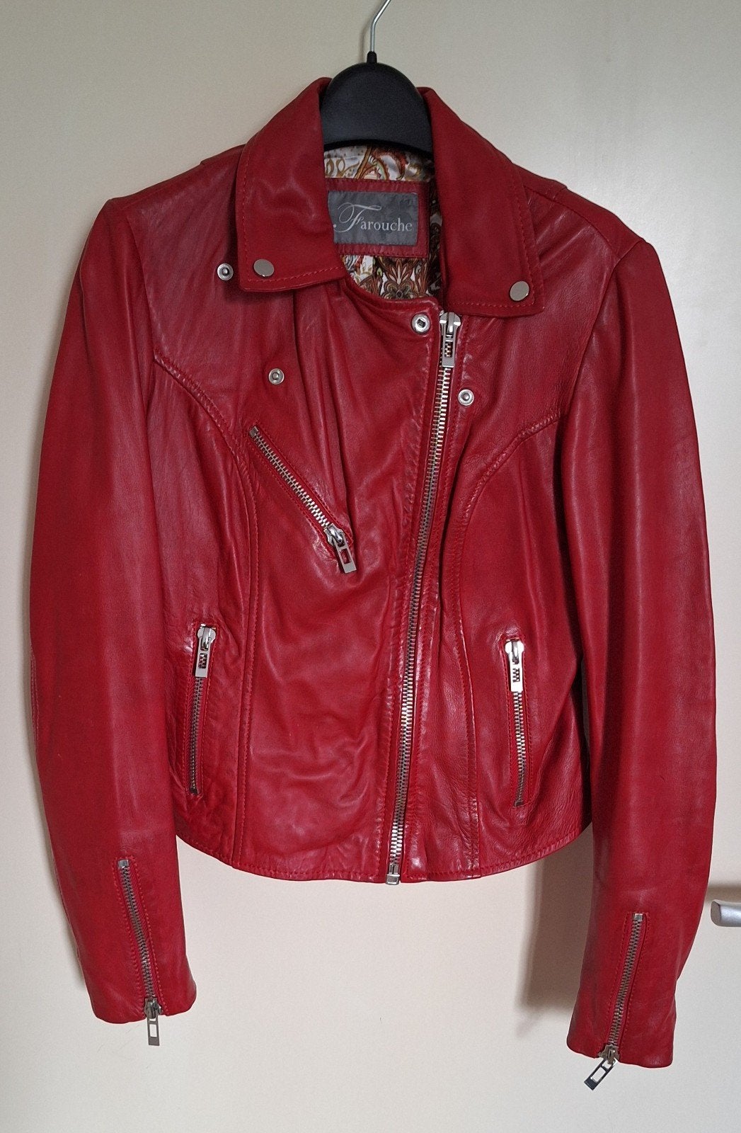 Leren dames bikerjack, Maat 38/40 (M), Farouche, Ophalen of Verzenden, Zo goed als nieuw