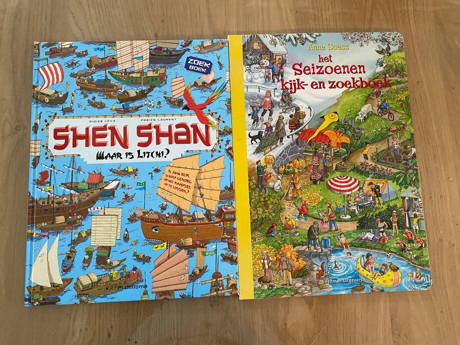 Twee leuke zoekboeken: Shen Shan en Het Seizoenen Kijk- en Z, Ophalen of Verzenden, Zo goed als nieuw, Non-fictie