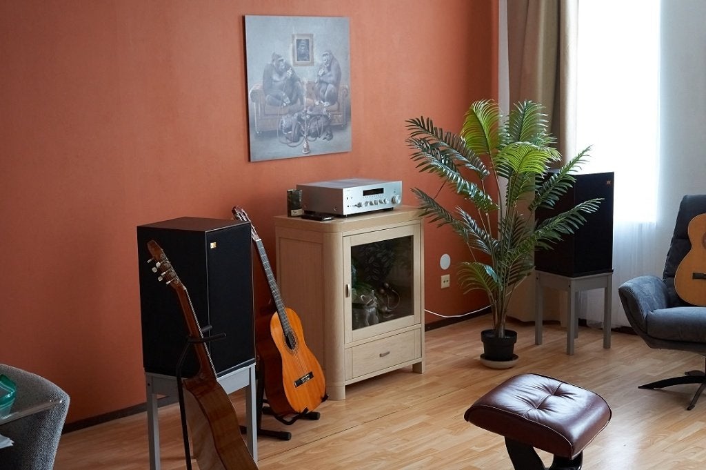 Wharfedale Linton Zwart Z.g.a.n., Zo goed als nieuw, 120 watt of meer, Front, Rear of Stereo speakers, Ophalen